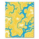 Abstract Riverscape Yellow Area Rug