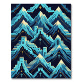 Teal Mountain Pueblo Stairway Rug