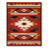 Southwestern Red Geometric Tribal Area Rug