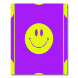Vibrant Yellow Smiley Face Purple Area Rug