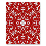Crimson Floral Persian Medallion Rug