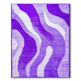 Purple Purple Wavy Abstract Area Rug