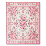 Pink Vintage Pink Rose Floral Medallion Rug