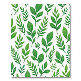 Green Vibrant Green Leaves Pattern Area Rug