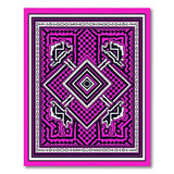 Geometric Modern Pink Vibrant Pink Geometric Modern Area Rug