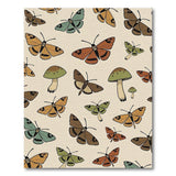 Whimsical Butterfly Mushroom Pattern Area Rug