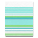 Geometric Modern Blue and Teal Blue Teal Horizontal Striped Area Rug
