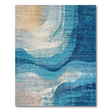 Blue Teal Wavy Abstract Blue and Teal Area Rug