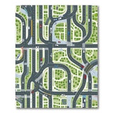 Urban City Map Green Washable Area Rug
