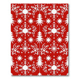 Festive Red Papercut Snowflake Pine Rug