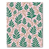 Pink Green Leaf Vine Floral Area Rug