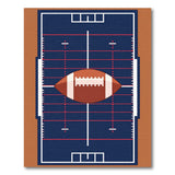 Navy Football Field Area Rug