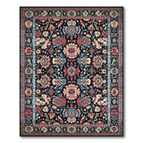 Multi-color and Patterns Traditional Persian Navy Persian Floral Area Rug