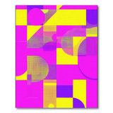 Vivid Pink Yellow Purple Geometric Area Rug