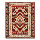Southwestern Geometric Red Tan Area Rug