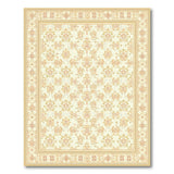 Ivory Gold Ornate Floral Area Rug
