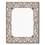 Ornate Bronze Floral Frame Area Rug