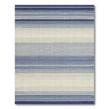 Gradient Navy Blue Striped Woven Area Rug