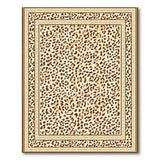 Beige and Neutral Cream Leopard Print Area Rug with Tan Border