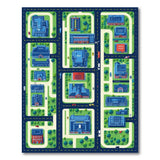 Kids Cartoon City Street Map Play Rug