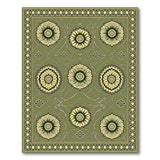 Sage Green Sunflower Persian Area Rug