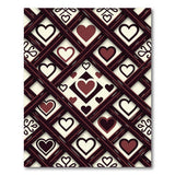 Red Heart Lattice Trellis Area Rug