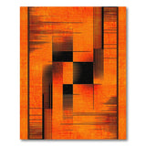 Geometric Modern Bold Orange Black Geometric Abstract Area Rug