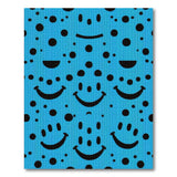 Cheerful Blue Smiley Faces Polka Dot Area Rug