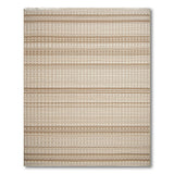 Beige Tan Woven Stripe Fringe Rug