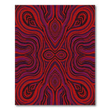 Vibrant Red Purple Swirl Geometric Area Rug