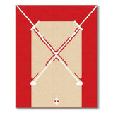 Red Border Baseball Diamond Area Rug