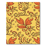 Yellow Orange Leaf Floral Swirl Area Rug