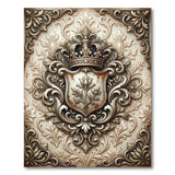 Ornate Gold Crown Shield Area Rug