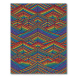 Multi-color and Patterns Rainbow Peaks Geometric Area Rug