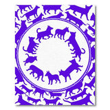 Purple Dog Silhouette Circle Area Rug