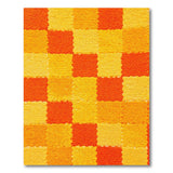 Vibrant Yellow Orange Checkerboard Shag Rug