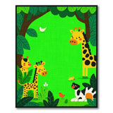 Playful Jungle Giraffes Kids Cartoon Area Rug
