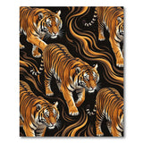 Prowling Tigers Swirl Pattern Area Rug