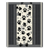 Pixelated Black Paw Print Area Rug