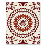 Cream Red Floral Medallion Area Rug