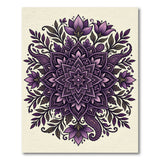 Purple Mandala Floral Boho Rug