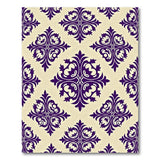 Elegant Purple Damask Floral Purple Area Rug