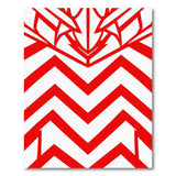 Bold Red Zigzag Geometric Area Rug