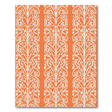 Vibrant Orange Intricate Vine Floral Area Rug