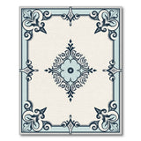 Blue and Teal Ornate Teal Floral Medallion Area Rug