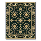 Elegant Black Gold Persian Floral Rug