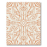 Burnt Orange Geometric Maze Area Rug