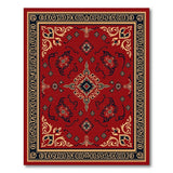 Traditional Persian Ornate Red Persian Area Rug with Gold Floral Motifs