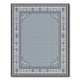 Elegant Blue-Grey Persian Border Area Rug