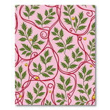 Festive Pink Holly Leaf Gold Bauble Rug